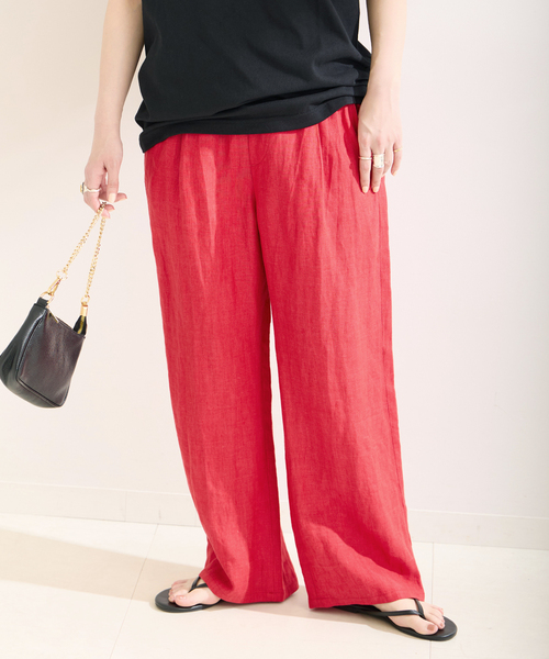 B.C STOCK（ベーセーストック）の「フレンチリネンパンツ（その他パンツ・レディース・ライトグリーン/レッド系その他/ブラック/カーキ/ブラック系その他・FREE）」の21枚目の写真