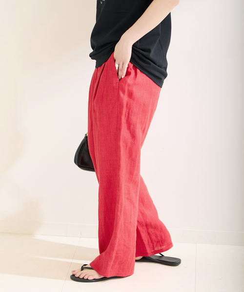 B.C STOCK（ベーセーストック）の「フレンチリネンパンツ（その他パンツ・レディース・ライトグリーン/レッド系その他/ブラック/カーキ/ブラック系その他・FREE）」の22枚目の写真