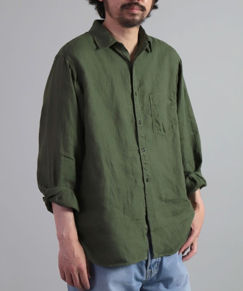 OMNIGOD（オムニゴッド）の「[OMNIGOD mens / オムニゴッド] リネンキャンバスアンティークハーフプラケットシャツ（シャツ/ブラウス・メンズ・ホワイト/オリーブ/ブラック・4/3/2）」の18枚目の写真