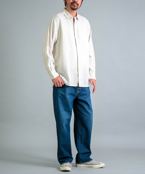 OMNIGOD（オムニゴッド）の「[OMNIGOD mens / オムニゴッド] リネンキャンバスアンティークハーフプラケットシャツ（シャツ/ブラウス・メンズ・ホワイト/オリーブ/ブラック・4/3/2）」の11枚目の写真