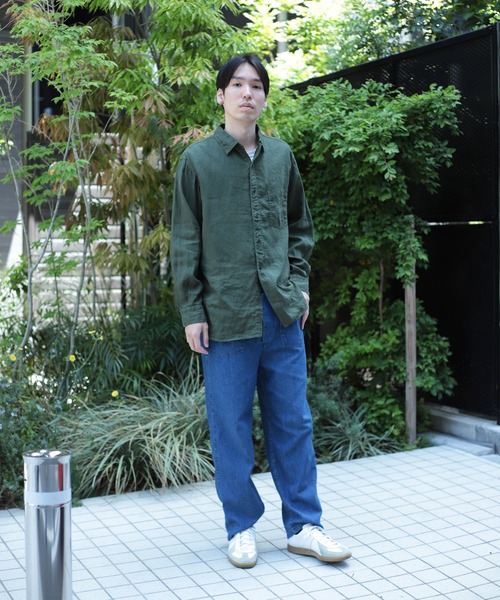 OMNIGOD（オムニゴッド）の「[OMNIGOD mens / オムニゴッド] リネンキャンバスアンティークハーフプラケットシャツ（シャツ/ブラウス・メンズ・ホワイト/オリーブ/ブラック・4/3/2）」の12枚目の写真