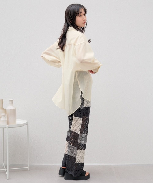 LOWRYS FARM（ローリーズファーム）の「ニットクロシェパンツ 105931（その他パンツ・レディース・アイボリー/その他/ブラック・FREE）」の5枚目の写真