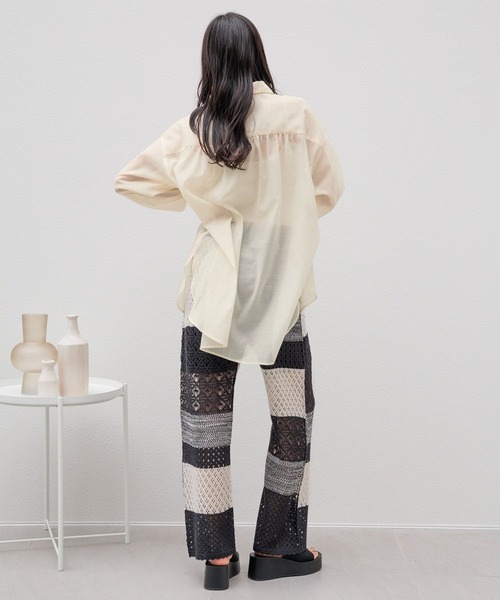 LOWRYS FARM（ローリーズファーム）の「ニットクロシェパンツ 105931（その他パンツ・レディース・アイボリー/その他/ブラック・FREE）」の6枚目の写真