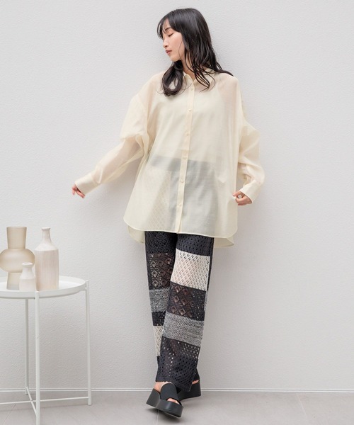 LOWRYS FARM（ローリーズファーム）の「ニットクロシェパンツ 105931（その他パンツ・レディース・アイボリー/その他/ブラック・FREE）」の7枚目の写真