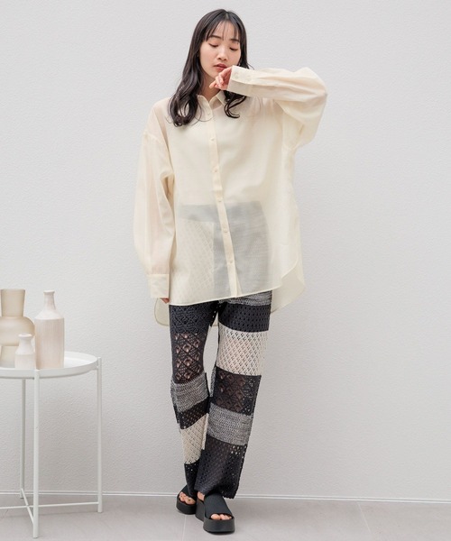 LOWRYS FARM（ローリーズファーム）の「ニットクロシェパンツ 105931（その他パンツ・レディース・アイボリー/その他/ブラック・FREE）」の8枚目の写真