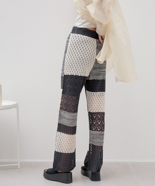 LOWRYS FARM（ローリーズファーム）の「ニットクロシェパンツ 105931（その他パンツ・レディース・アイボリー/その他/ブラック・FREE）」の10枚目の写真