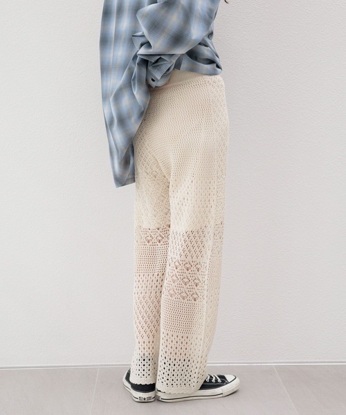 LOWRYS FARM（ローリーズファーム）の「ニットクロシェパンツ 105931（その他パンツ・レディース・アイボリー/その他/ブラック・FREE）」の13枚目の写真