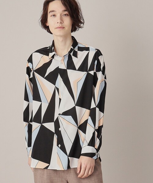 THE SHOP TK （ザ ショップ ティーケー ）の「◆プリントデザインレギュラーカラーシャツ（シャツ/ブラウス・メンズ・ホワイト系8/キャメル/ピンク系9/ネイビー系/ホワイト系5/ネイビー系2・02/03/04）」の2枚目の写真