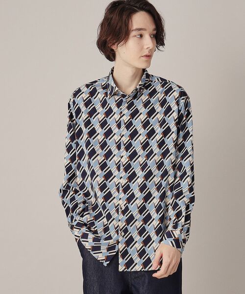 THE SHOP TK （ザ ショップ ティーケー ）の「◆プリントデザインレギュラーカラーシャツ（シャツ/ブラウス・メンズ・ホワイト系8/キャメル/ピンク系9/ネイビー系/ホワイト系5/ネイビー系2・02/03/04）」の3枚目の写真