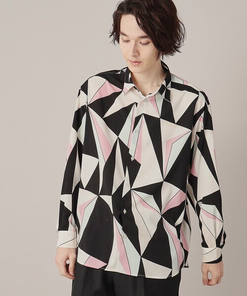 THE SHOP TK （ザ ショップ ティーケー ）の「◆プリントデザインレギュラーカラーシャツ（シャツ/ブラウス・メンズ・ホワイト系8/キャメル/ピンク系9/ネイビー系/ホワイト系5/ネイビー系2・02/03/04）」の6枚目の写真