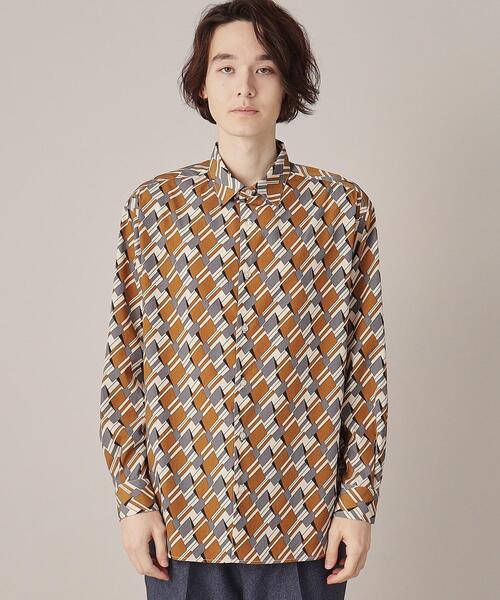 THE SHOP TK （ザ ショップ ティーケー ）の「◆プリントデザインレギュラーカラーシャツ（シャツ/ブラウス・メンズ・ホワイト系8/キャメル/ピンク系9/ネイビー系/ホワイト系5/ネイビー系2・02/03/04）」の7枚目の写真