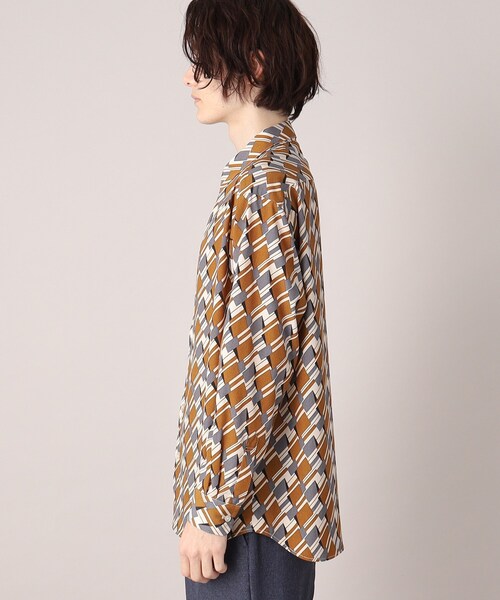 THE SHOP TK （ザ ショップ ティーケー ）の「◆プリントデザインレギュラーカラーシャツ（シャツ/ブラウス・メンズ・ホワイト系8/キャメル/ピンク系9/ネイビー系/ホワイト系5/ネイビー系2・02/03/04）」の8枚目の写真