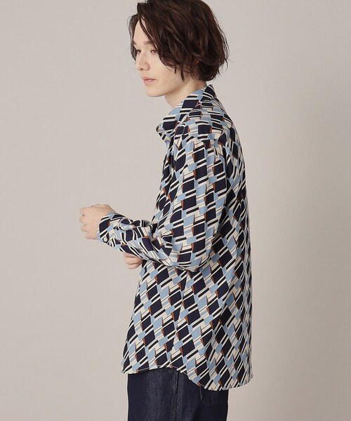 THE SHOP TK （ザ ショップ ティーケー ）の「◆プリントデザインレギュラーカラーシャツ（シャツ/ブラウス・メンズ・ホワイト系8/キャメル/ピンク系9/ネイビー系/ホワイト系5/ネイビー系2・02/03/04）」の13枚目の写真