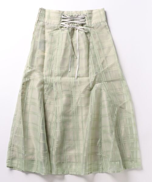 marun(マルン)の「【販売終了】<大きいサイズ> シアーチェックスカート marun(スカート・レディース・ブラック/グリーン・5L/L/4L/3L/LL)」の11枚目の写真