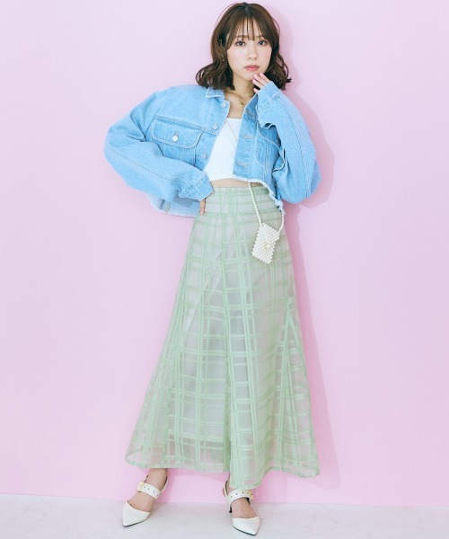 marun(マルン)の「【販売終了】<大きいサイズ> シアーチェックスカート marun(スカート・レディース・ブラック/グリーン・5L/L/4L/3L/LL)」の18枚目の写真