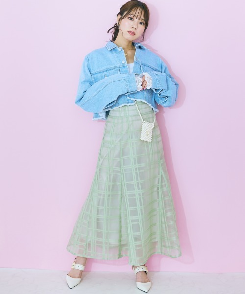 marun(マルン)の「【販売終了】<大きいサイズ> シアーチェックスカート marun(スカート・レディース・ブラック/グリーン・5L/L/4L/3L/LL)」の19枚目の写真