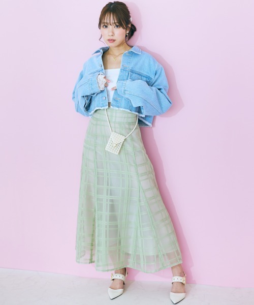 marun(マルン)の「【販売終了】<大きいサイズ> シアーチェックスカート marun(スカート・レディース・ブラック/グリーン・5L/L/4L/3L/LL)」の20枚目の写真