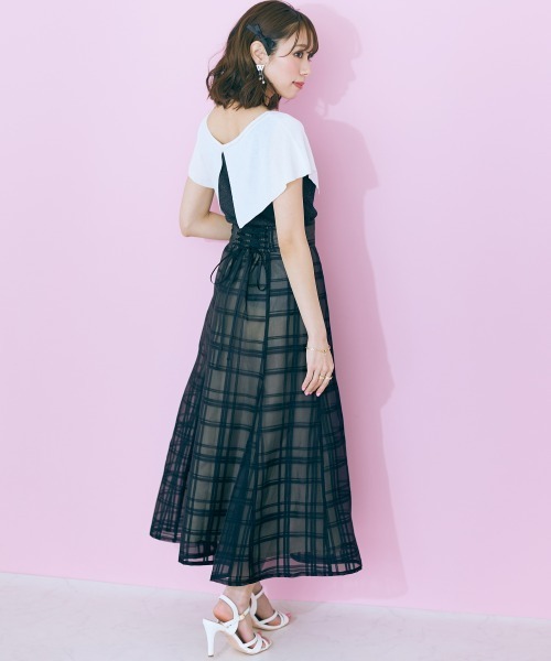 marun(マルン)の「【販売終了】<大きいサイズ> シアーチェックスカート marun(スカート・レディース・ブラック/グリーン・5L/L/4L/3L/LL)」の13枚目の写真