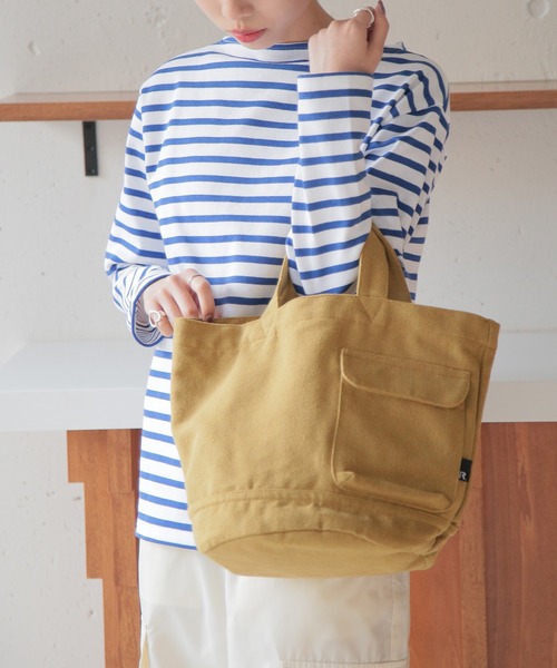 ROOTOTE(ルートート)の「【ROOTOTE】SN.デリ.リサイクルコットン-D トートバッグ 1017(トートバッグ・レディース・グレー/ブラック/アイボリー/カーキ/グリーン/ラベンダー/グリーン系1/イエロー/ライトパープル/レッド・FREE)」の4枚目の写真