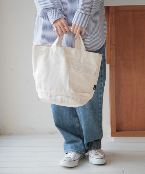 ROOTOTE(ルートート)の「【ROOTOTE】SN.デリ.リサイクルコットン-D トートバッグ 1017(トートバッグ・レディース・グレー/ブラック/アイボリー/カーキ/グリーン/ラベンダー/グリーン系1/イエロー/ライトパープル/レッド・FREE)」の2枚目の写真