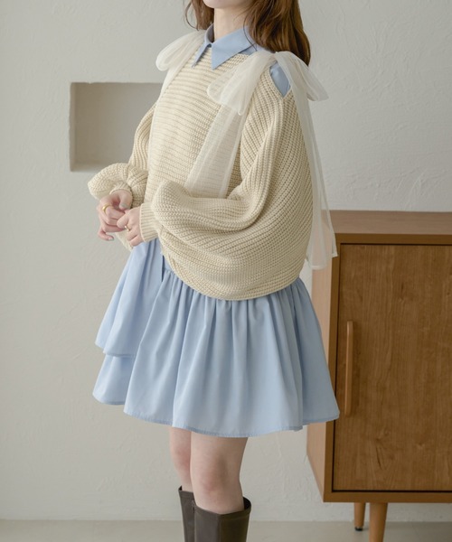 Ambre Neige（アンブルネージュ）の「2wayチュールリボントップス／WEB