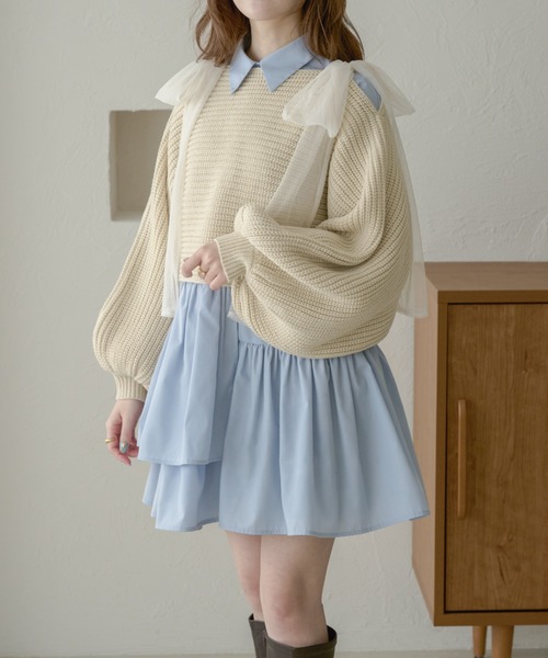 チュールリボン ❁398〜399 Ambre Neige（アンブルネージュ）の「2wayチュールリボン