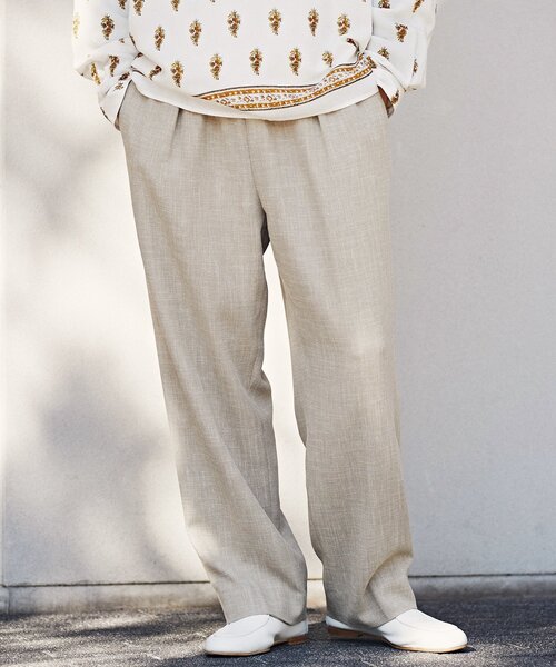 EDIFICE(エディフィス)の「スラブギャバ 1タックイージーパンツ(スラックス・メンズ・ブラック/ブラウン/ベージュ・SMALL/MEDIUM/LARGE)」の3枚目の写真