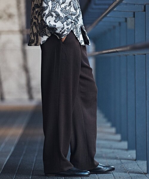 EDIFICE(エディフィス)の「スラブギャバ 1タックイージーパンツ(スラックス・メンズ・ブラック/ブラウン/ベージュ・SMALL/MEDIUM/LARGE)」の12枚目の写真