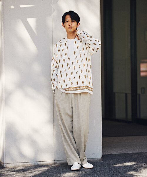 EDIFICE(エディフィス)の「スラブギャバ 1タックイージーパンツ(スラックス・メンズ・ブラック/ブラウン/ベージュ・SMALL/MEDIUM/LARGE)」の13枚目の写真