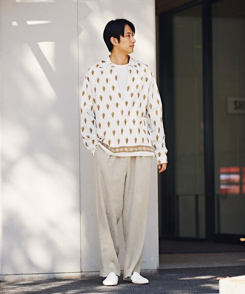 EDIFICE(エディフィス)の「スラブギャバ 1タックイージーパンツ(スラックス・メンズ・ブラック/ブラウン/ベージュ・SMALL/MEDIUM/LARGE)」の14枚目の写真