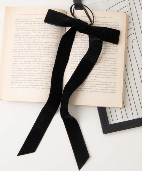 WEGO（ウィゴー）の「WEGO/ベロアリボンゴム（ヘアゴム・レディース・ブラック・FREE）」の4枚目の写真