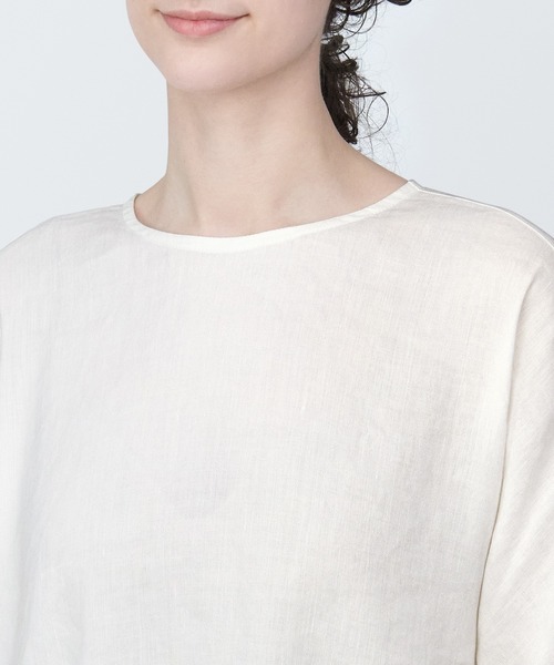 無印良品(ムジルシリョウヒン)の「婦人 ヘンプ レーヨン 半袖ブラウス(シャツ/ブラウス・レディース・ブルー系1/ライトグレー/オフホワイト/ブラック・XL/L/M/S/XS)」の8枚目の写真