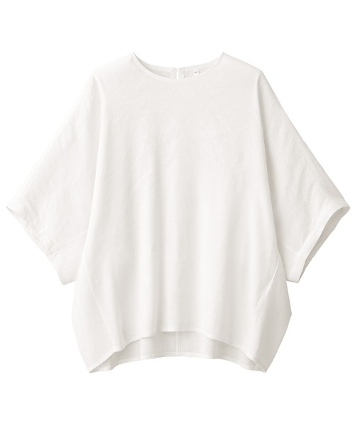 無印良品(ムジルシリョウヒン)の「婦人 ヘンプ レーヨン 半袖ブラウス(シャツ/ブラウス・レディース・ブルー系1/ライトグレー/オフホワイト/ブラック・XL/L/M/S/XS)」の11枚目の写真