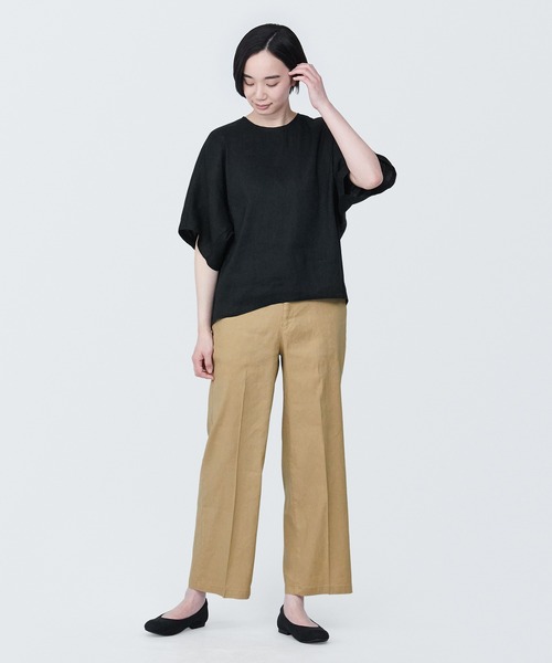 無印良品(ムジルシリョウヒン)の「婦人 ヘンプ レーヨン 半袖ブラウス(シャツ/ブラウス・レディース・ブルー系1/ライトグレー/オフホワイト/ブラック・XL/L/M/S/XS)」の14枚目の写真