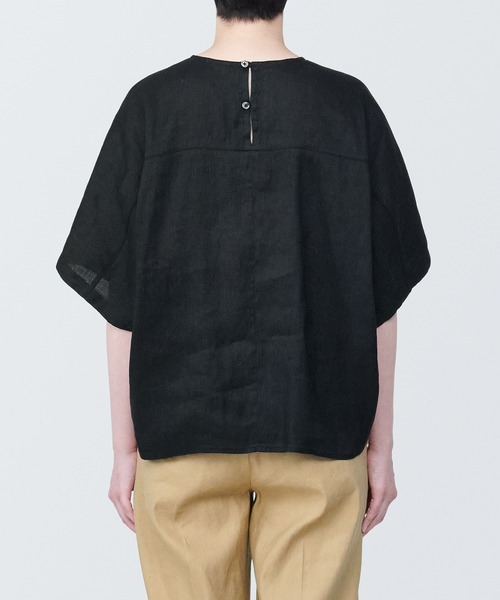 無印良品(ムジルシリョウヒン)の「婦人 ヘンプ レーヨン 半袖ブラウス(シャツ/ブラウス・レディース・ブルー系1/ライトグレー/オフホワイト/ブラック・XL/L/M/S/XS)」の16枚目の写真