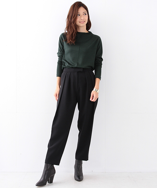 Demi-Luxe BEAMS(デミルクス ビームス)の「Demi-Luxe BEAMS / ストレッチ Wタックパンツ(その他パンツ・レディース・ライトグレー/ブラック・38/36)」の13枚目の写真