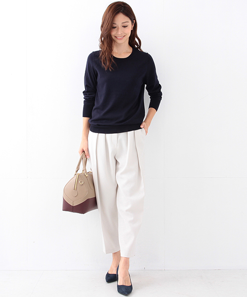 Demi-Luxe BEAMS(デミルクス ビームス)の「Demi-Luxe BEAMS / ストレッチ Wタックパンツ(その他パンツ・レディース・ライトグレー/ブラック・38/36)」の8枚目の写真