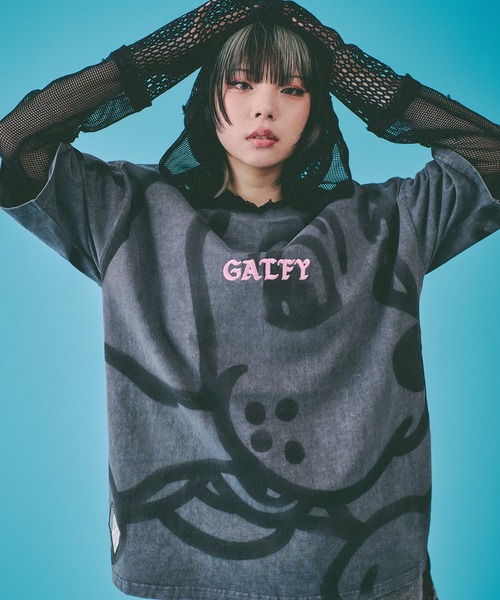 GALFY(ガルフィー)の「【GALFY/ガルフィー】デッカわんちゃん Tee(Tシャツ/カットソー・メンズ・ベージュ/パープル/ブラック・XL/L)」の1枚目の写真