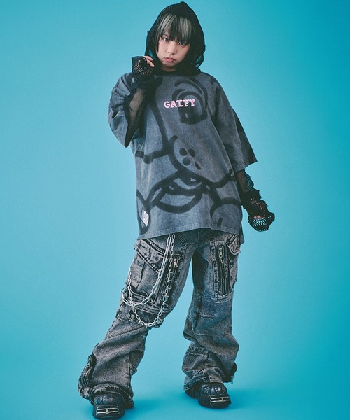 GALFY(ガルフィー)の「【GALFY/ガルフィー】デッカわんちゃん Tee(Tシャツ/カットソー・メンズ・ベージュ/パープル/ブラック・XL/L)」の17枚目の写真