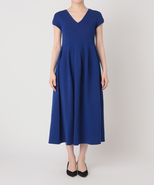 【VERMEIL par iena】ワイドリブニットワンピースベルト付カシミヤ混 VERMEIL par iena】ワイドリブニットワンピースベルト付カシミヤ混