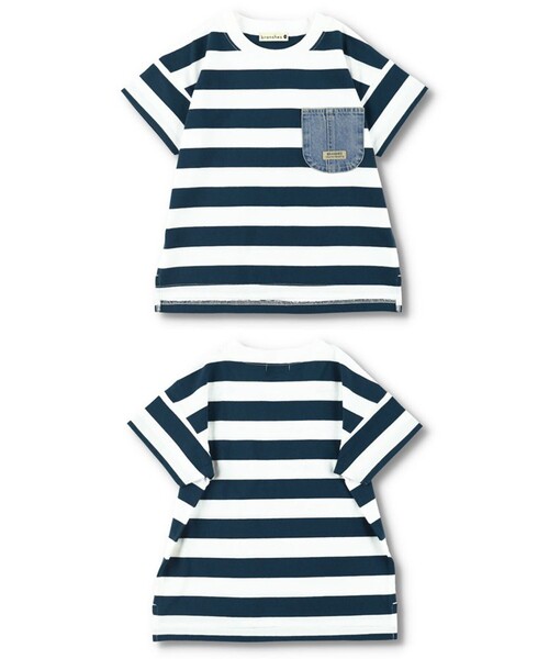 BRANSHES（ブランシェス）の「デニムポケット半袖Tシャツ（Tシャツ/カットソー・キッズ・チャコールグレー/ネイビー/カーキオリーブ/アイボリー/カラフル・120/110/100/90/160/150/140/70/130/80）」の19枚目の写真