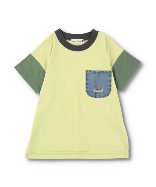 BRANSHES（ブランシェス）の「デニムポケット半袖Tシャツ（Tシャツ/カットソー・キッズ・チャコールグレー/ネイビー/カーキオリーブ/アイボリー/カラフル・120/110/100/90/160/150/140/70/130/80）」の10枚目の写真