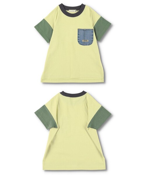 BRANSHES（ブランシェス）の「デニムポケット半袖Tシャツ（Tシャツ/カットソー・キッズ・チャコールグレー/ネイビー/カーキオリーブ/アイボリー/カラフル・120/110/100/90/160/150/140/70/130/80）」の11枚目の写真