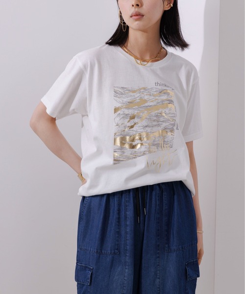 Eimee Law(エイミーロウ)の「マーブル×箔ロゴTシャツ(Tシャツ/カットソー・レディース・スミクロ/オフホワイト・38)」の10枚目の写真
