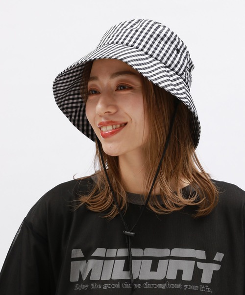 LAKOLE（ラコレ）の「カラーギンガムバケットハット / 110603（ハット・レディース・ホワイト/イエロー・FREE）」の2枚目の写真