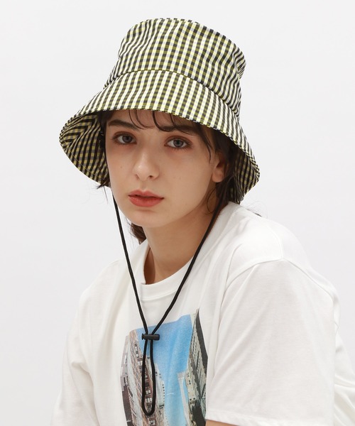 LAKOLE（ラコレ）の「カラーギンガムバケットハット / 110603（ハット・レディース・ホワイト/イエロー・FREE）」の21枚目の写真