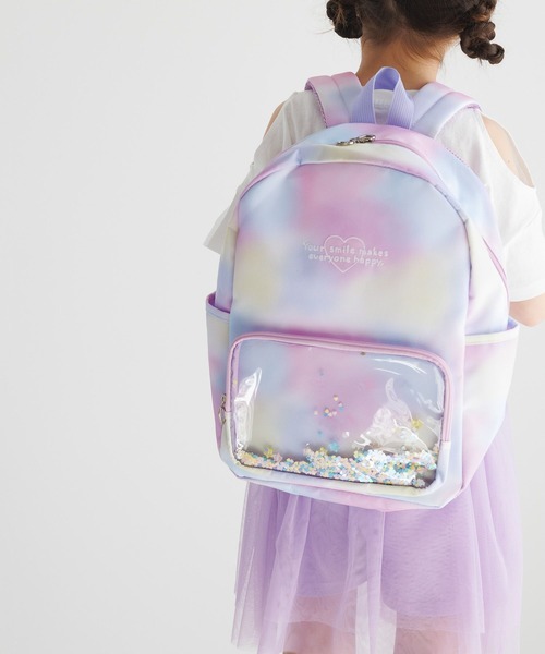 BAYFLOW(ベイフロー)の「キラキラスパンコールポケット付撥水加工リュック(KIDS)(バックパック/リュック・キッズ・ラベンダー/レインボー・FREE)」の2枚目の写真