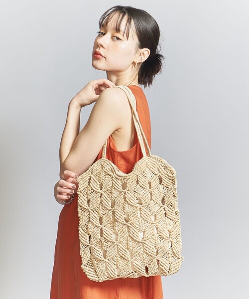 【未使用】 アバカ クロシェ トートバッグ 保存袋付 VIOLAd'ORO（ヴィオラドーロ）の「＜VIOLAd'ORO＞アバカ