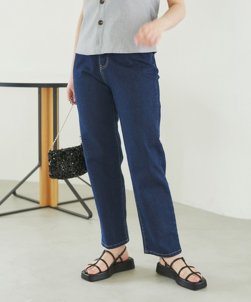 ROPE' PICNIC(ロペピクニック)の「【ウエスト革命デニム】ウエストシェイプデニムストレートパンツ(デニムパンツ・レディース・ネイビー/ブルー・36/38/40)」の8枚目の写真