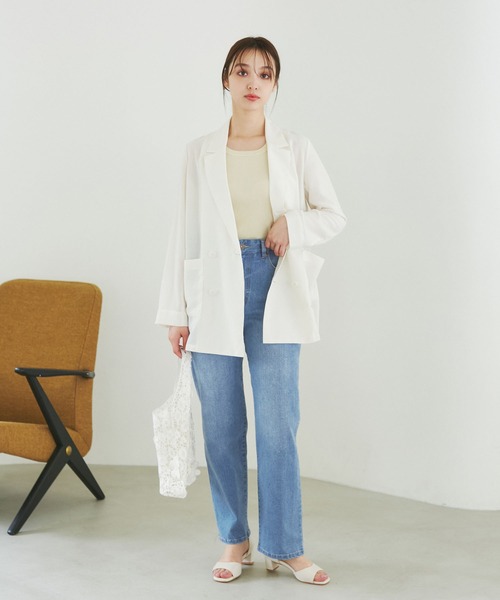 ROPE' PICNIC(ロペピクニック)の「【ウエスト革命デニム】ウエストシェイプデニムストレートパンツ(デニムパンツ・レディース・ネイビー/ブルー・36/38/40)」の9枚目の写真